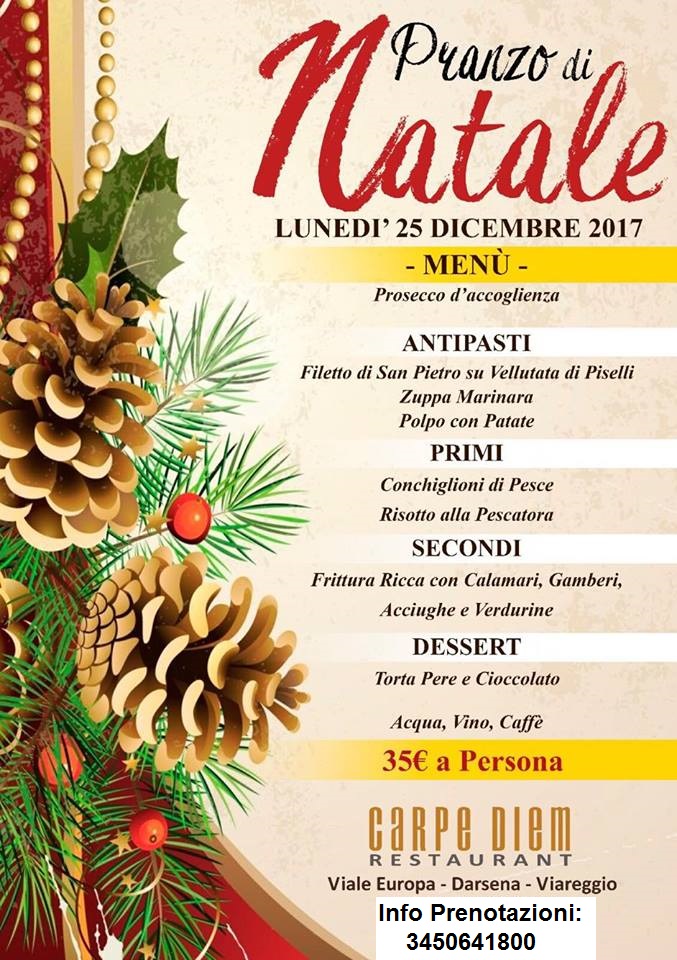 Menu Di Natale A Basso Costo.Natale 2017 Carpediem Capodanno In Versilia